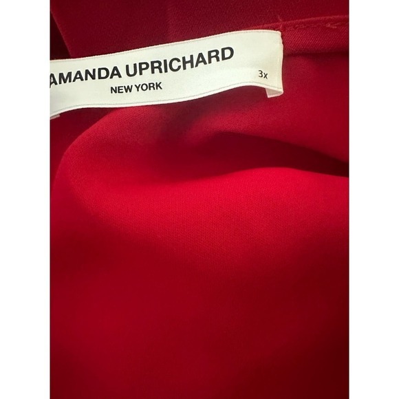 NWT AMANDA UPRICHARD Scarlet Red Provenance Faux-Wrap Timeless Midi Dress SZ 3X - Picture 3 of 6